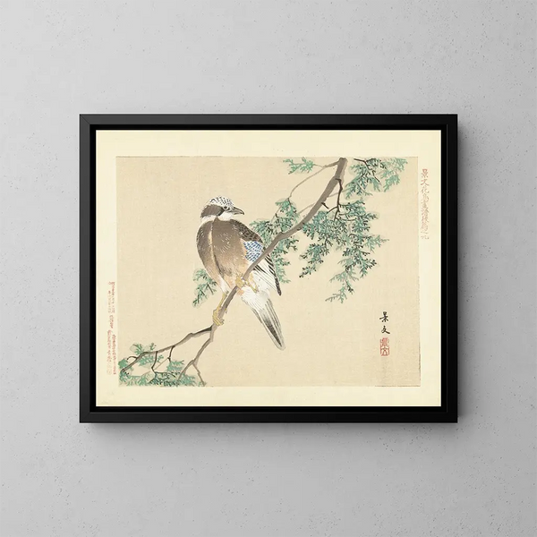 Eurasischer Eichelhäher - Matsumura Keibun — gerahmtes Bild an der Wand