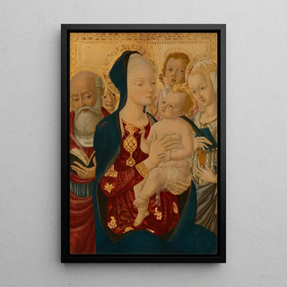 Matteo di Giovanni - Madonna and Child with Saint Jerome Saint Catherine of Alexandria and Angels.webp