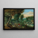 Landschaft mit Reisenden in der Nähe eines Flusses - Mattheus Molanus — gerahmtes Bild an der Wand