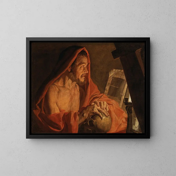 Saint Jérôme - Matthias Stom — gerahmtes Bild an der Wand