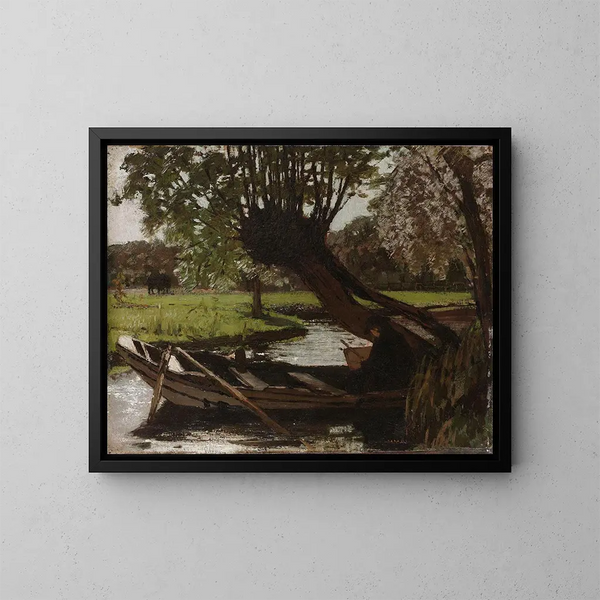 Boot mit einer Pappel - Matthijs Maris — gerahmtes Bild an der Wand