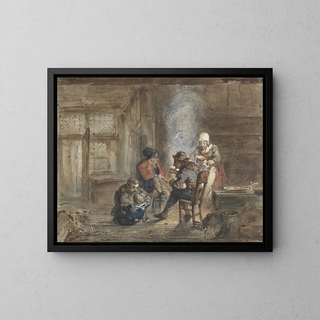 Matthijs Maris - Interieur met een familie rond een haard.webp
