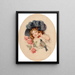 Rosen und Kirschen - Maud Humphrey — gerahmtes Bild an der Wand