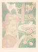 Junge Frau, die einen Blumenstrauß in einem Garten erhält - Maurice Denis — Ansicht des Kunstwerks