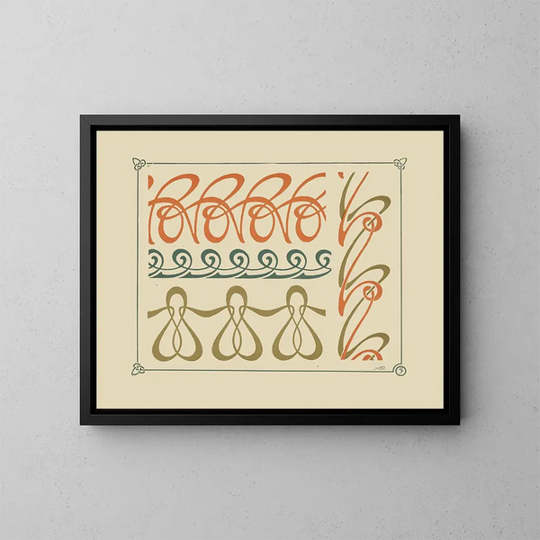 Conception abstraite basée sur des formes curvilignes - Maurice Pillard Verneuil — gerahmtes Bild an der Wand