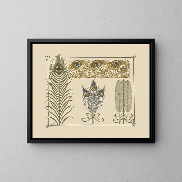 Design abstrakt inspiriert von Pfauenfedern - Maurice Pillard Verneuil — gerahmtes Bild an der Wand