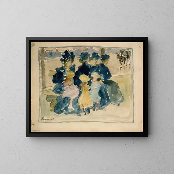 Le long du boulevard - Maurice Prendergast — gerahmtes Bild an der Wand