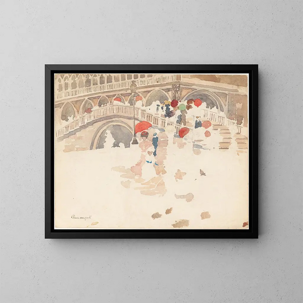 Parapluies sous la pluie à Venise - Maurice Prendergast — gerahmtes Bild an der Wand