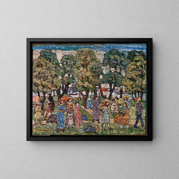 Unter den Bäumen - Maurice Prendergast — gerahmtes Bild an der Wand