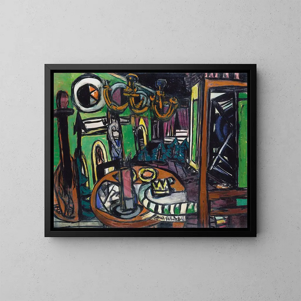 Reproduktion des Gemäldes Hinter den Kulissen - Max Beckmann