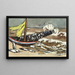 Meeres-Gemälde in Braun mit Möwen - Max Beckmann — gerahmtes Bild an der Wand