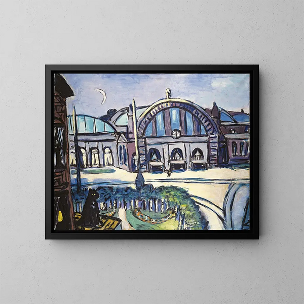 Reproduktion des Gemäldes Bahnhof Frankfurt am Main - Max Beckmann