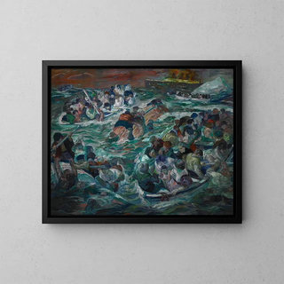 Der Untergang der Titanic - Max Beckmann — gerahmtes Bild an der Wand
