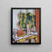 Stillleben mit Mimosen - Max Beckmann — gerahmtes Bild an der Wand