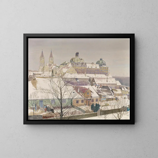 Klosterneuburg im Winter - Max Kahrer — gerahmtes Bild an der Wand