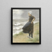 Frau holländisch stehend in den Dünen links - Max Liebermann — gerahmtes Bild an der Wand