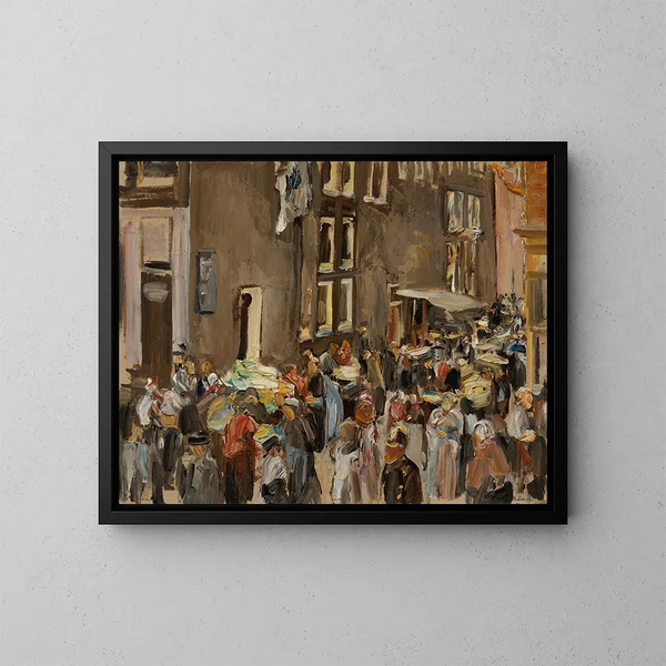 Rue des Juifs à Amsterdam, Ecke Uilenburgersteeg und Jodenbreestraat - Max Liebermann — gerahmtes Bild an der Wand