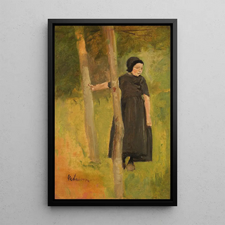 Max Liebermann - Kind unter Bumen Studie zu den Spielenden Kindern.webp