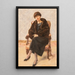 Portrait de Lola Leder en manteau de fourrure assise - Max Liebermann — gerahmtes Bild an der Wand