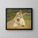 Die Enkelin des Künstlers und ihre Amme, die im Garten spielen - Max Liebermann — gerahmtes Bild an der Wand