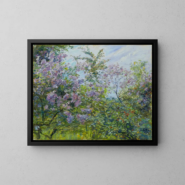 Lilas en fleurs - Max Slevogt — gerahmtes Bild an der Wand