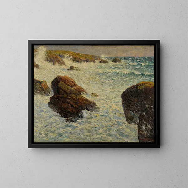 Die Sturm von Quiberon, Morbihan - Maxime Maufra — gerahmtes Bild an der Wand