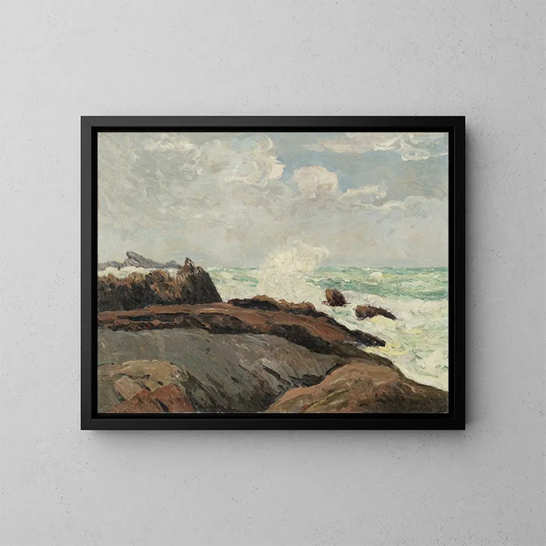 vom Meeresufer in Saint-Gunol, Penmarch - Maxime Maufra — gerahmtes Bild an der Wand