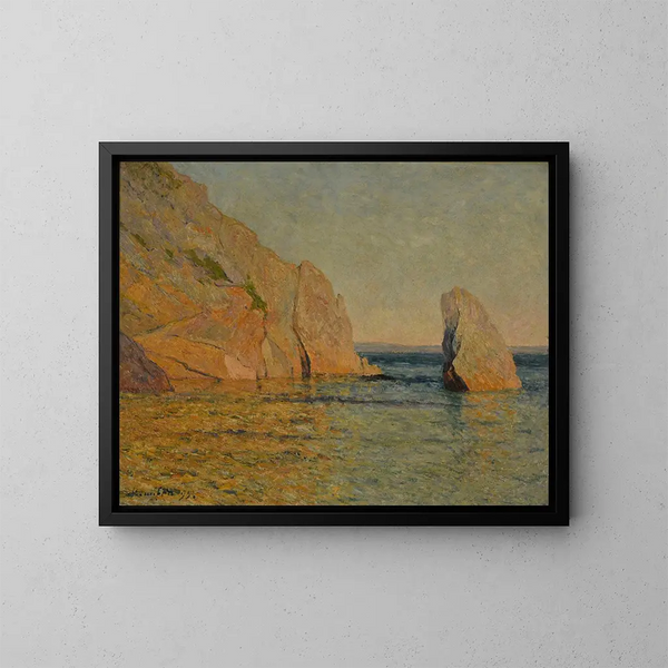 Rochers au coucher de soleil - Maxime Maufra — gerahmtes Bild an der Wand