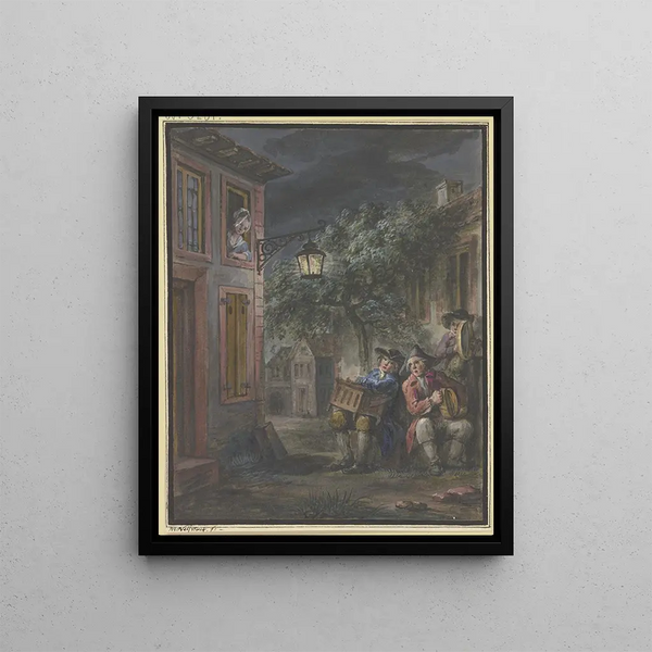 Maximilian Neustck - Nchtliches Stndchen in der Gasse eines Stdtchens.webp