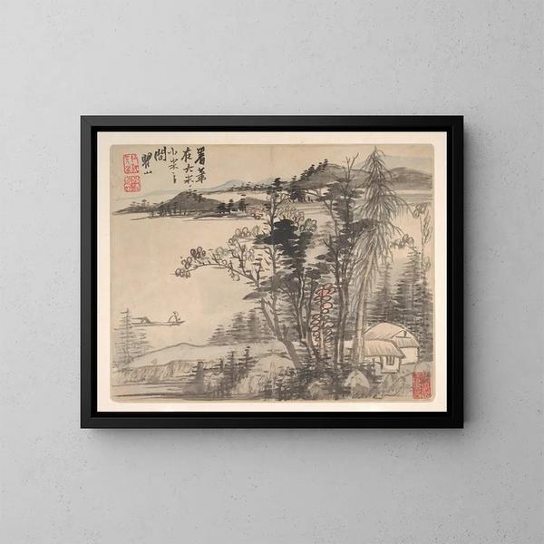 Landschaften nach alten Meistern Pl01 - Mei Qing — gerahmtes Bild an der Wand