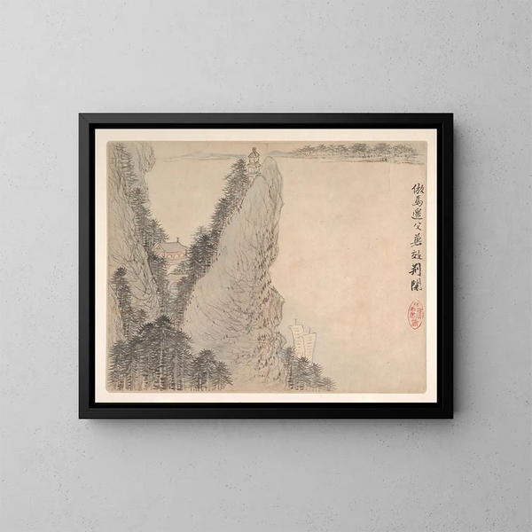 Landschaften nach alten Meistern Pl03 - Mei Qing — gerahmtes Bild an der Wand