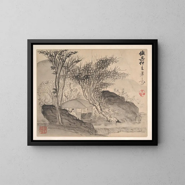 Landschaften nach alten Meistern Pl08 - Mei Qing — gerahmtes Bild an der Wand