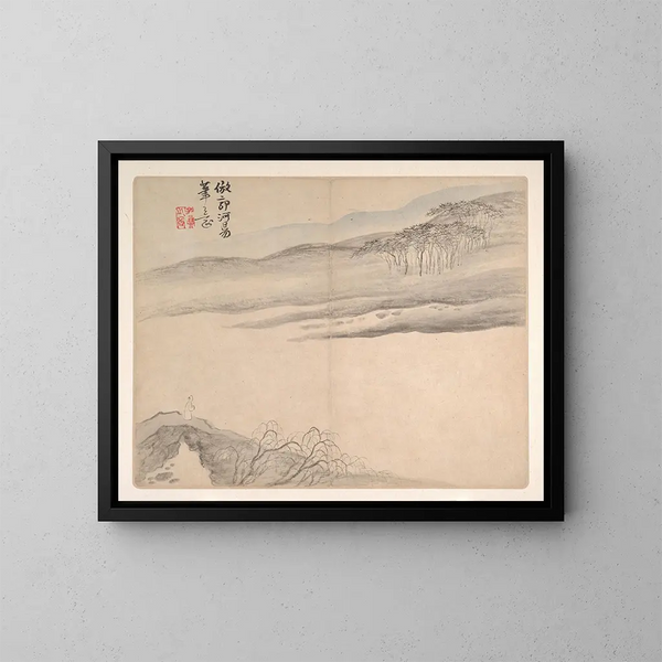 Landschaften nach alten Meistern Pl09 - Mei Qing — gerahmtes Bild an der Wand