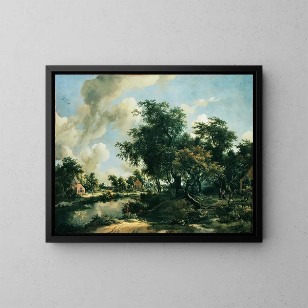 Ein stürmische Landschaft - Meindert Hobbema — gerahmtes Bild an der Wand