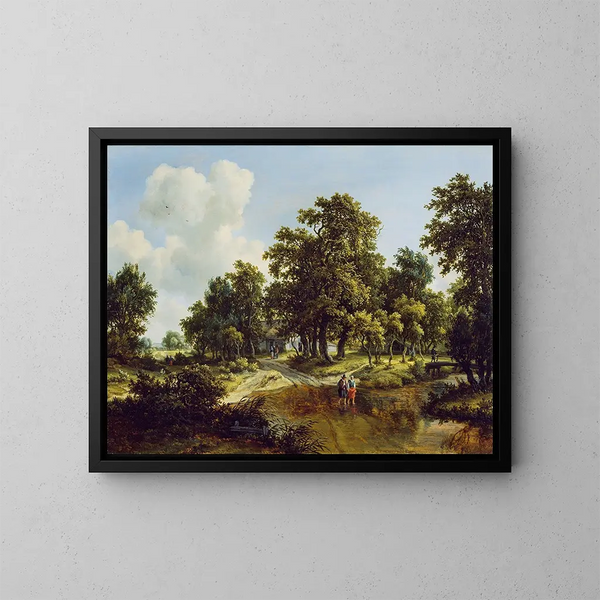 Les Abords d'un Bois - Meindert Hobbema — gerahmtes Bild an der Wand