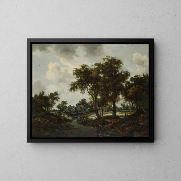 Der Wasser-Mühle, die Landschaft von Trevor - Meindert Hobbema — gerahmtes Bild an der Wand