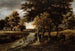 Landschaft mit Bäumen mit Figuren auf einem Weg - Meindert Hobbema — Ansicht des Kunstwerks
