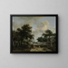 Landschaft mit Bäumen und fröhlichen Begleitern in einem Wagen - Meindert Hobbema — gerahmtes Bild an der Wand
