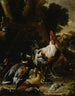Enten, Hühner und anderes Geflügel in einem Hof - Melchior d'Hondecoeter — Ansicht des Kunstwerks