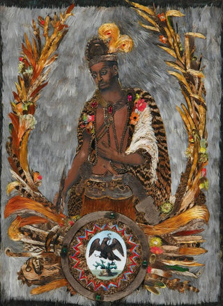 Mexican School - Alegora De La Patria Con Retrato Del Emperador Moctezuma.webp