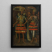 Portrait von Moctezuma und Cuauhtémoc - Mexikanische Schule — gerahmtes Bild an der Wand