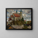 Kirche zwischen den Bäumen - Michał Rouba — gerahmtes Bild an der Wand