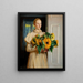Tochter mit Sonnenblumen 1893 - Michael Ancher — gerahmtes Bild an der Wand