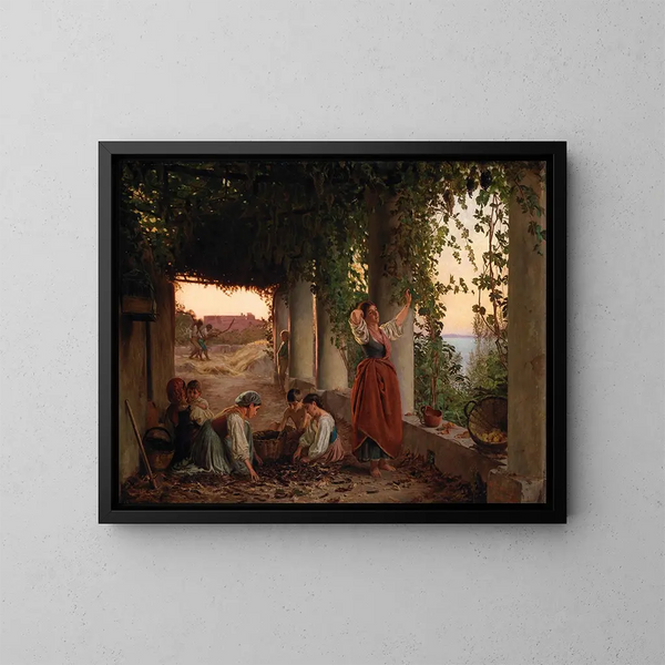 Eine Weinlaube in Capri - Michael George Brennan — gerahmtes Bild an der Wand