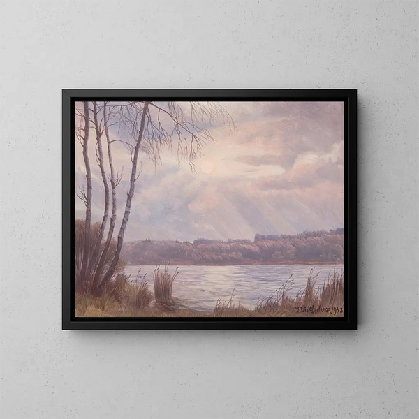 Abend am Simssee - Michael Licklederer — gerahmtes Bild an der Wand