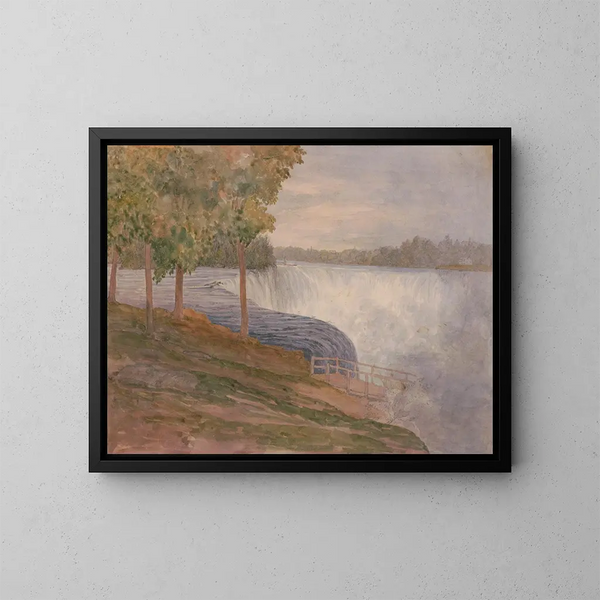 Erste Aussicht auf die Niagarafälle vor dem Herabsteigen der Fähre, Mittwoch, 22. Juli 1846 - Michael Seymour — gerahmtes Bild an der Wand