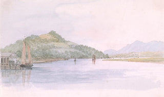 Michael Seymour - Stopping place below Hudson first view of the Catskill Mountains from the Hudson River July 24th 1846 US.webp