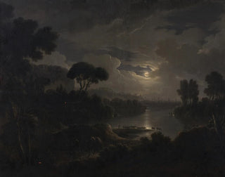 Italienisches idealisiertes Landschaftsgemälde bei Dämmerung - Michael Wutky — Ansicht des Kunstwerks