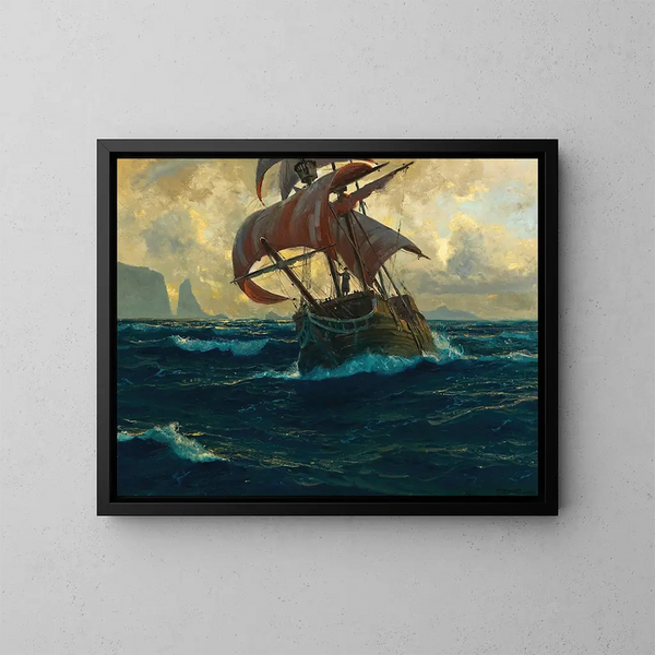 Das Geisterschiff - Michael Zeno Diemer — gerahmtes Bild an der Wand