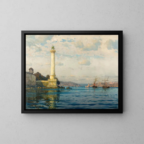 Der Leuchtturm von Ahrkap - Michael Zeno Diemer — gerahmtes Bild an der Wand